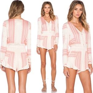 The Jet Set Diaries Settle Down Romper Red Print